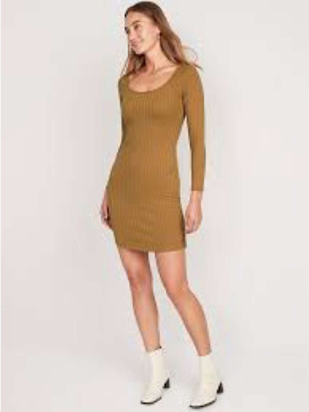 Old Navy Women’s Brown Bodycon Ribbed Knit Scoop Mini Dress Size Small Tall